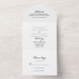 Chic Calligraphy Elegant Wedding   All In One Einladung