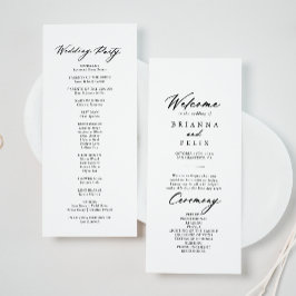 Chic Calligraphy Elegant Wedding Programm