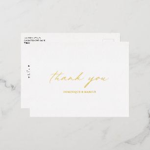 Chic Calligraphy Elegant Wedding Vielen Dank Folie Einladungspostkarte