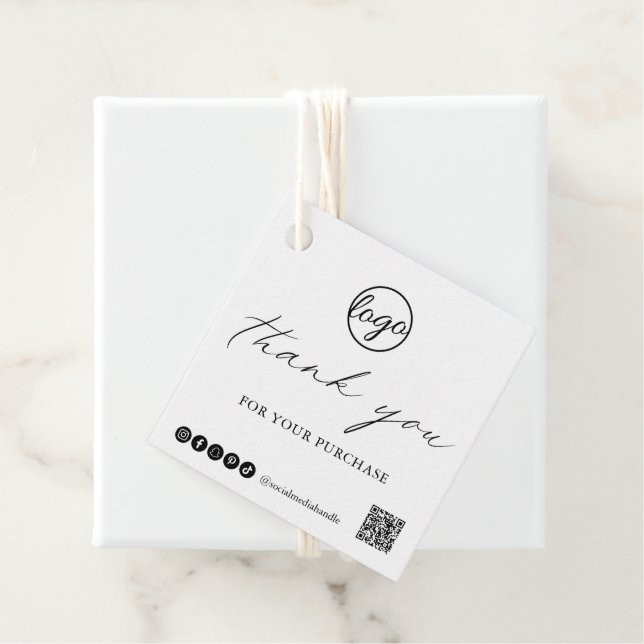 Chic Calligraphy Elegante Logo Vielen Dank Geschenkanhänger (Beispiel)