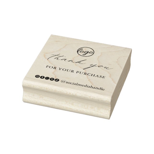 Chic Calligraphy Elegante Logo Vielen Dank Gummistempel (Stempel)
