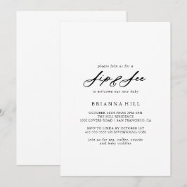 Chic Calligraphy Elegante Sip and See Einladung