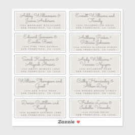 Chic Calligraphy Gray Guest Address Labels