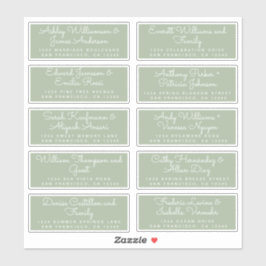 Chic Calligraphy Green Guest Address Labels