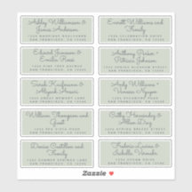 Chic Calligraphy Green Guest Address Labels