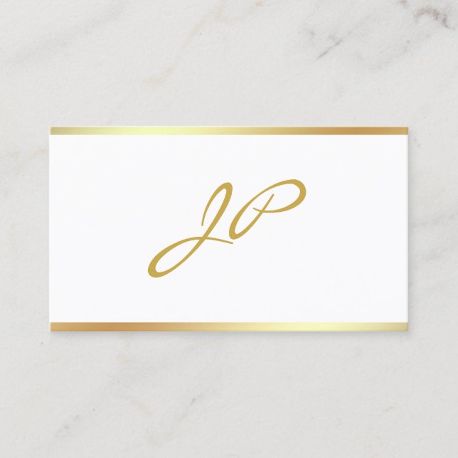 Chic Calligraphy Handgeschriebenes Script Gold Mon Visitenkarte (Vorderseite)