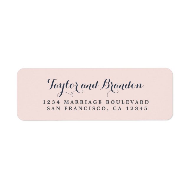 Chic Calligraphy Names Wedding Rücksendeadresse (Vorne)