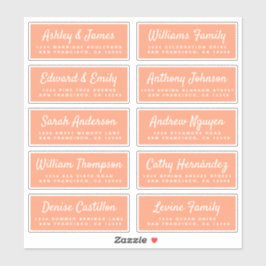 Chic Calligraphy Orange Guest Address Labels