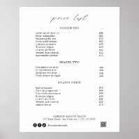 Chic Calligraphy Simple Elegant Price List