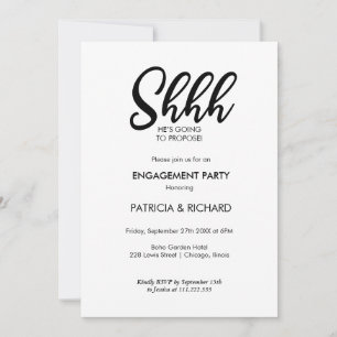 Chic Calligraphy Surprise Engagement Party Einladung