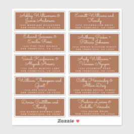Chic Calligraphy TerraCotta Guest Address Labels