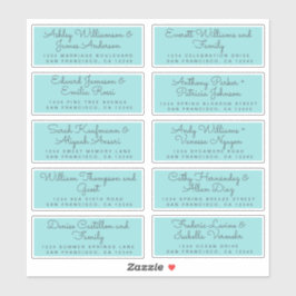 Chic Calligraphy Turquoise Guest Address Labels