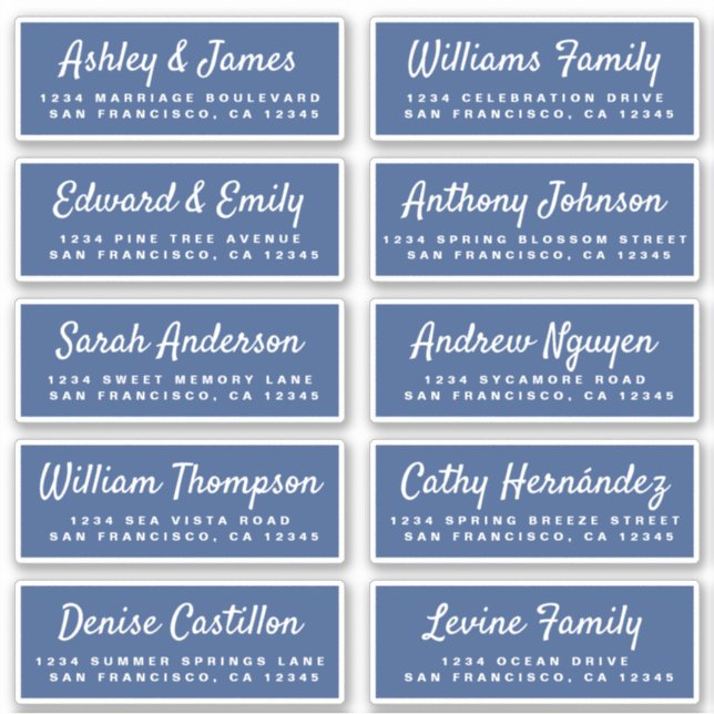 Chic Calligraphy Wedding Guest Address Labels (Vorderseite)