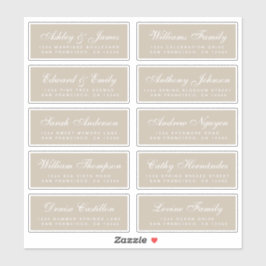 Chic Calligraphy Wedding Guest Address Labels