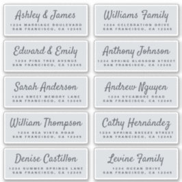 Chic Calligraphy Wedding Guest Address Labels