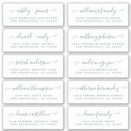 Chic Calligraphy Wedding Guest Address Labels