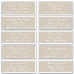 Chic Calligraphy Wedding Guest Address Labels