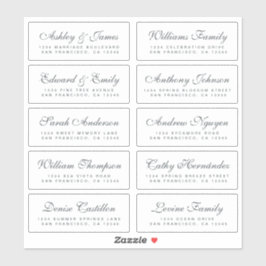 Chic Calligraphy Wedding Guest Address Labels