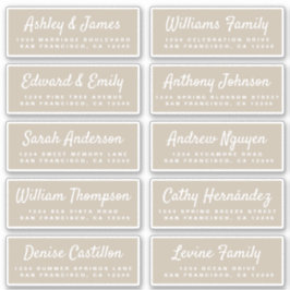 Chic Calligraphy Wedding Guest Address Labels