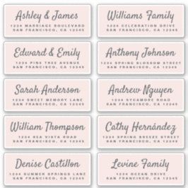 Chic Calligraphy Wedding Guest Address Labels