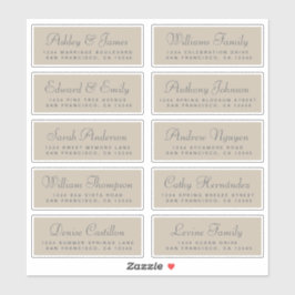 Chic Calligraphy Wedding Guest Address Labels