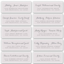 Chic Calligraphy Wedding Guest Address Labels