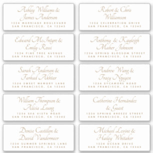 Chic Calligraphy Wedding Guest Address Labels