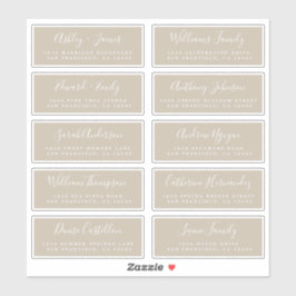 Chic Calligraphy Wedding Guest Address Labels