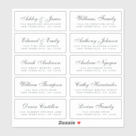 Chic Calligraphy Wedding Guest Address Labels