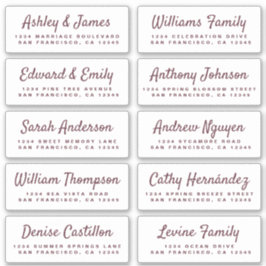 Chic Calligraphy Wedding Guest Address Labels