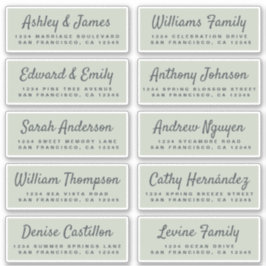 Chic Calligraphy Wedding Guest Address Labels