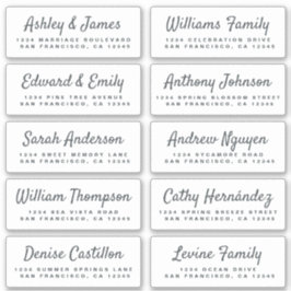 Chic Calligraphy Wedding Guest Address Labels