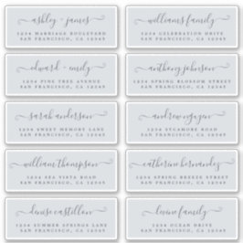 Chic Calligraphy Wedding Guest Address Labels