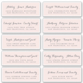 Chic Calligraphy Wedding Guest Address Labels