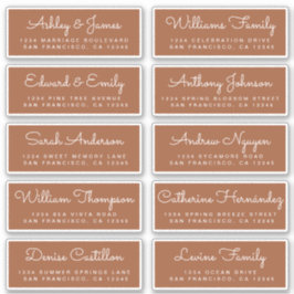 Chic Calligraphy Wedding Guest Address Labels