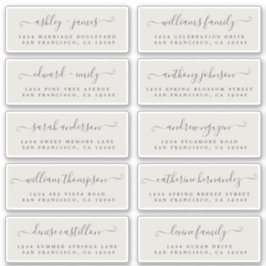 Chic Calligraphy Wedding Guest Address Labels