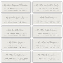 Chic Calligraphy Wedding Guest Address Labels