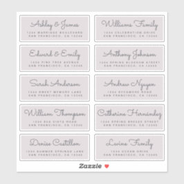 Chic Calligraphy Wedding Guest Address Labels