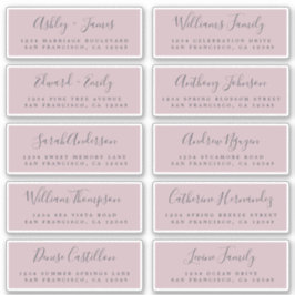 Chic Calligraphy Wedding Guest Address Labels