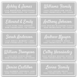 Chic Calligraphy Wedding Guest Address Labels