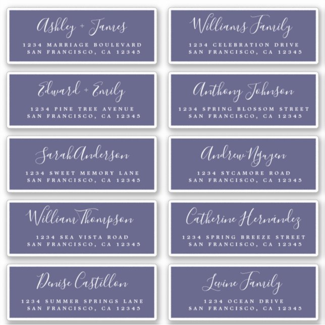 Chic Calligraphy Wedding Guest Address Labels (Vorderseite)