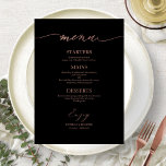 Chic Calligraphy Wedding Menu Card für Plate Menükarte<br><div class="desc">Eine schlichte kalligraphische Hochzeitskarte für einen Teller, einfach zu personalisieren mit Ihren Details. Karo der Auflistung für passende Elemente. ANKUNFT: Wenn Sie eine Anpassung des Designs benötigen, nehmen Sie bitte Touch mit mir durch den Chat. Die Textur des Glitzer wird simuliert; es wird kein Glitzer verwendet, um dieses Menü zu...</div>
