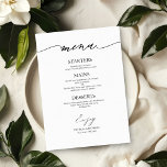 Chic Calligraphy Wedding Menu Card für Plate Menükarte<br><div class="desc">Eine schicke Kalligraphy Wedding Menu Card. I do offer a free customisation service,  if you have any anfragen or special requests,  please feel free to contact me.</div>