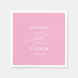 Chic Calligraphy Wedding Probe Verlobung Serviette