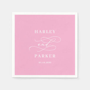Chic Calligraphy Wedding Probe Verlobung Serviette