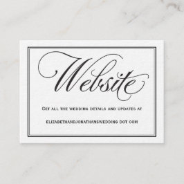 Chic Calligraphy Wedding Website Information Card Begleitkarte