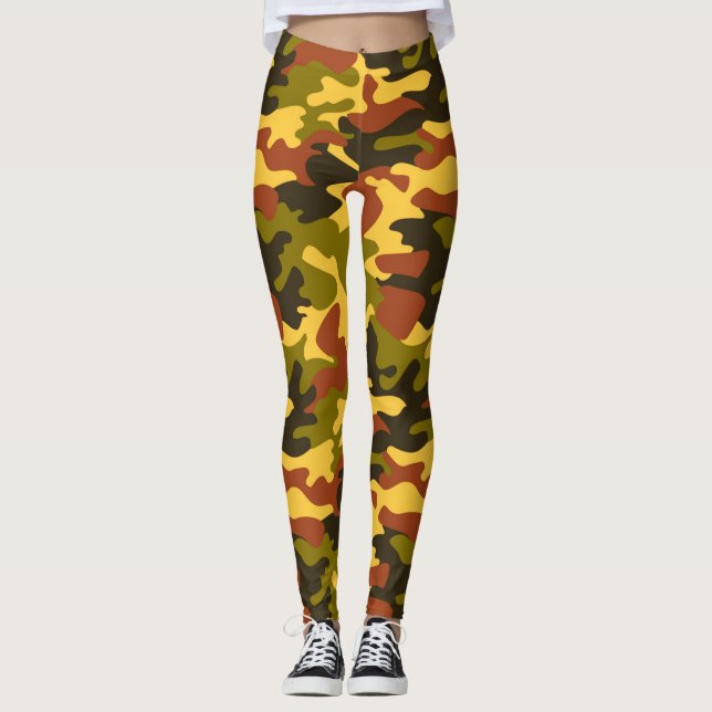 Chic Camouflage Khaki Leggings Motifs (Devant)