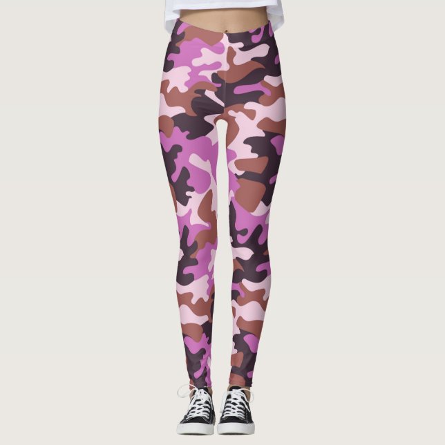 Chic Camouflage Khaki Pattern Leggings (Vorderseite)