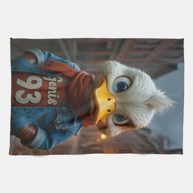Chic canard dans la ville Serviettes de cuisine (Horizontal)