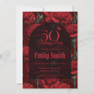 Chic Carnation Accent Spring Birthday Einladung